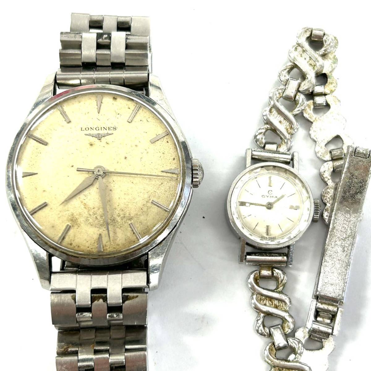 Y128 腕時計 まとめ LONGINES Q&Q CROTON GRANDEUR CYMA ジャンク品 中古 訳あり_画像2