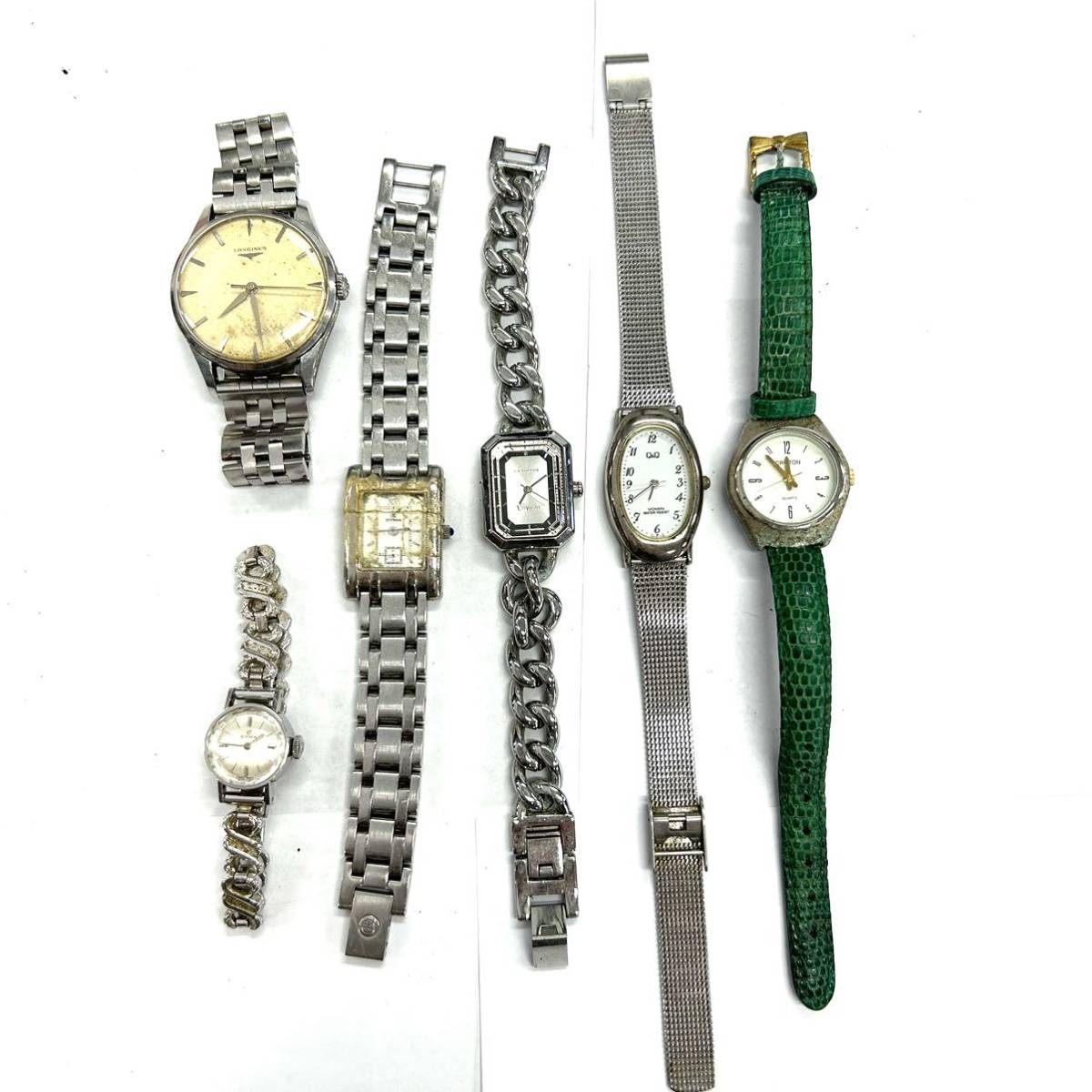 Y128 腕時計 まとめ LONGINES Q&Q CROTON GRANDEUR CYMA ジャンク品 中古 訳あり_画像1