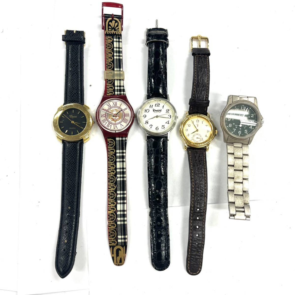 N135 腕時計 まとめ swatch Lapini TRUSSARDI KANSAI SELECTION SAT004 クォーツ ジャンク品 中古 訳あり_画像1