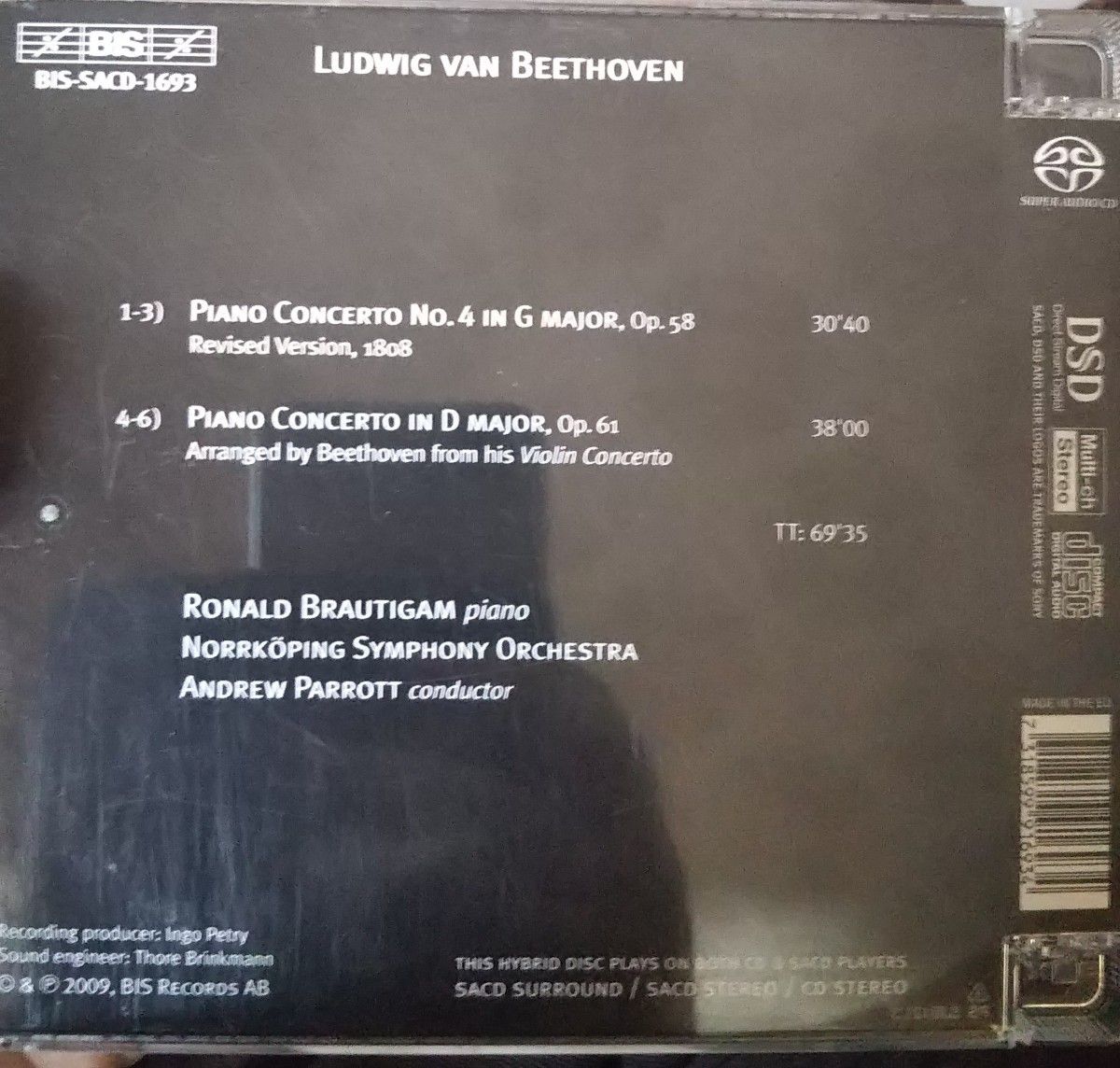 SACD ベートーヴェン ピアノ協奏曲 ロナルドブラウティハム Beethoven ronald brautigam BIS ビス