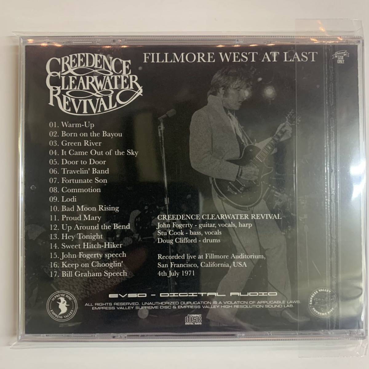 CCR CREEDENCE CLEARWATER REVIVAL / FILLMORE WEST AT LAST (CD) Empress Valley Supreme Disk フィルモア最後の日！決定盤！_画像2