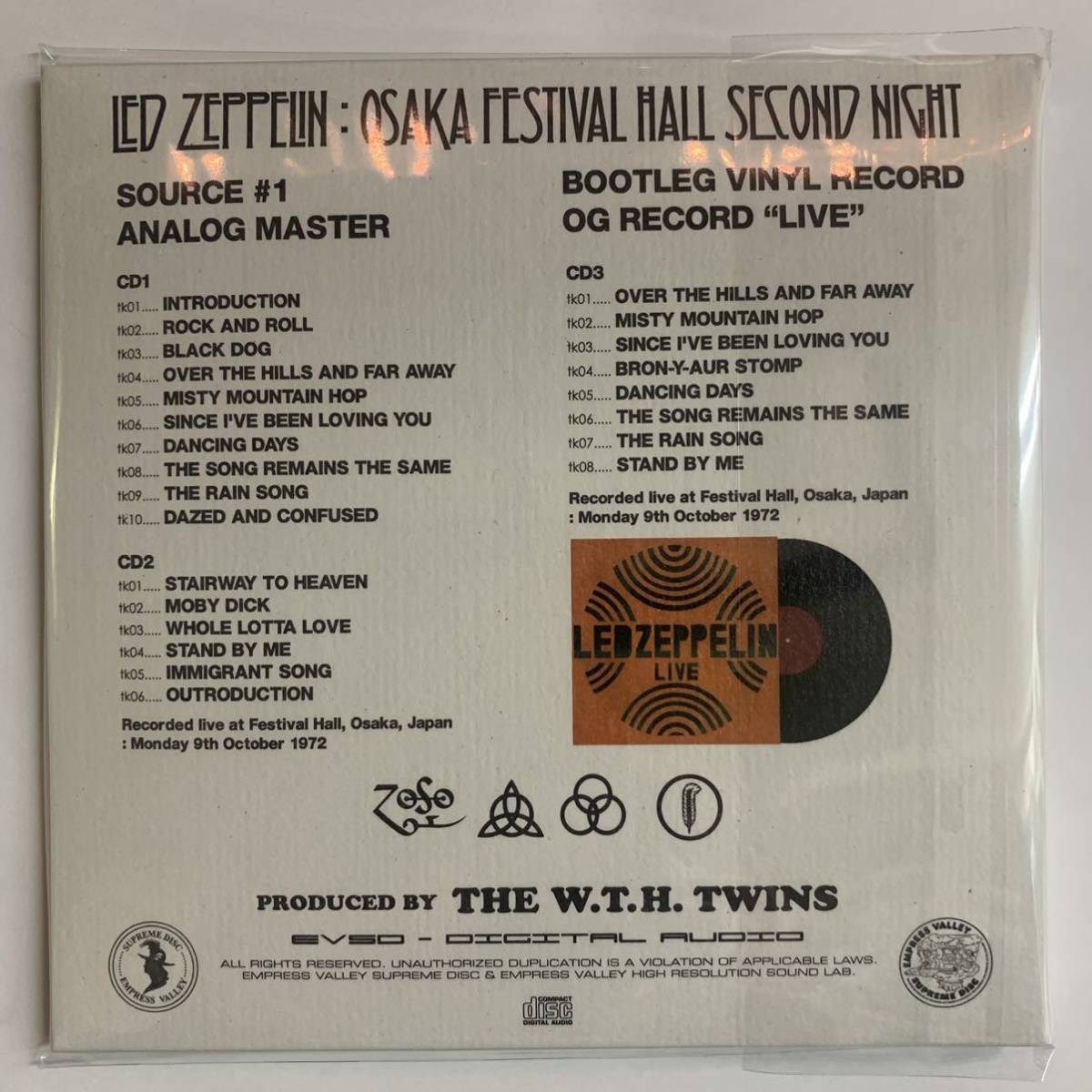 LED ZEPPELIN / LIVE IN OSAKA「第二回来日公演中之島」7CD BOX SET 1972年武道館公演に続く新発掘ソースの大阪フェスティバルホール公演！_画像6