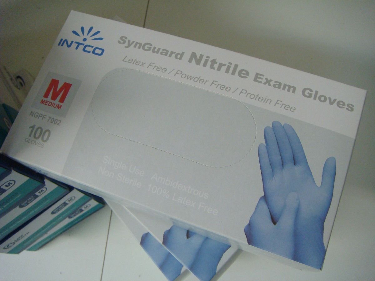 GT/G04HO-DA4 未使用品 大量 1,700枚 ニトリル 手袋 Mサイズ ブルー 粉なし 軽作業 掃除 医療 介護 衛生_画像2