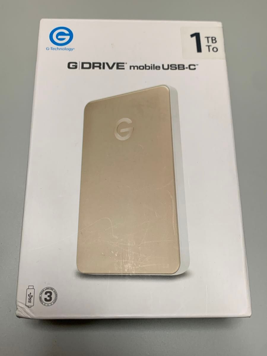G-Technology 外付けHDD 1TB ゴールド G-DRIVE Mobile USB-C