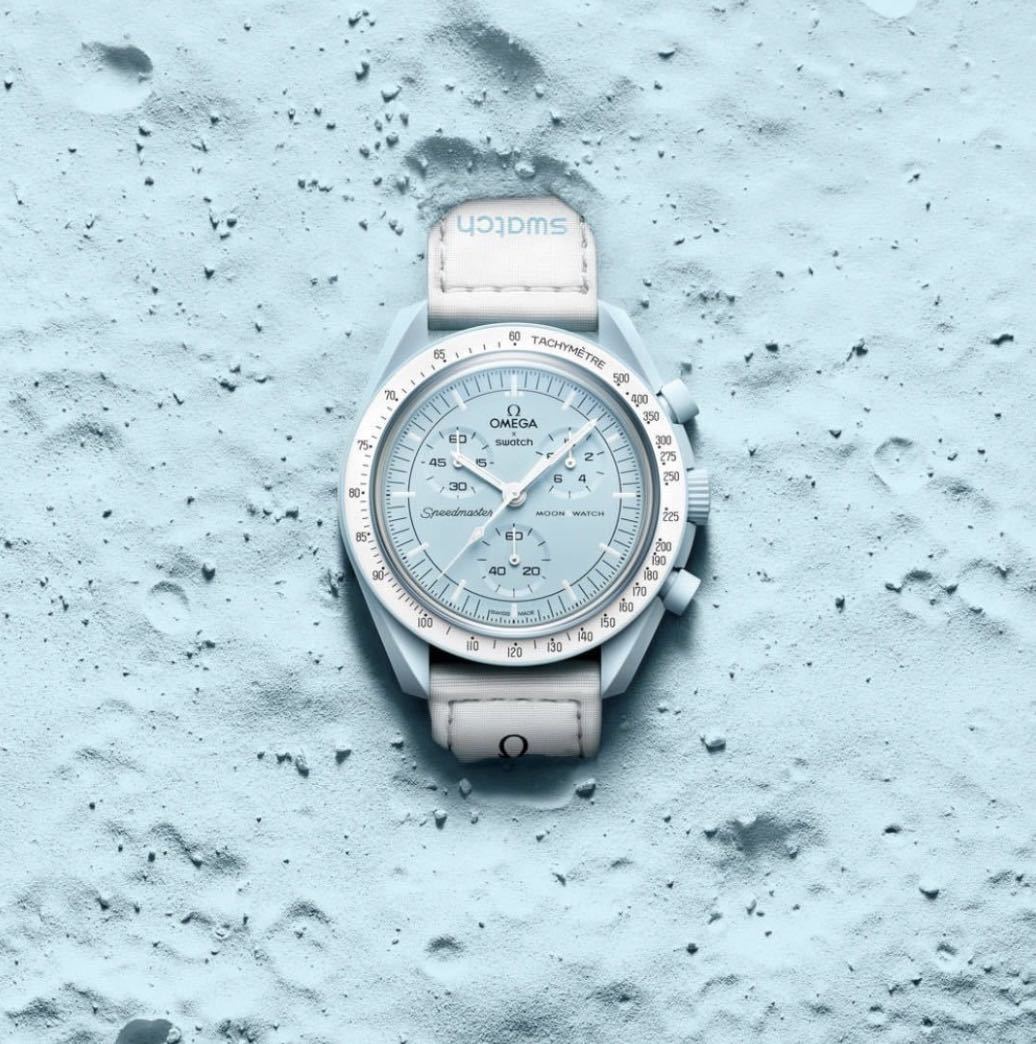 新品未使用 OMEGA swatch ムーンスウォッチ オメガ Mission to URANUS 国内正規 箱 保証書 スピードマスター ウラヌス 天王星 SO33L100水色_画像2