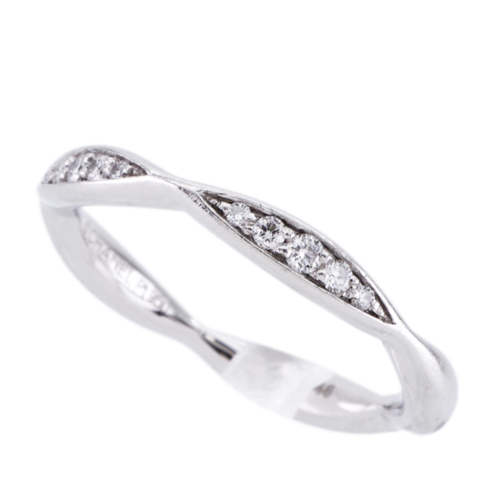 シャネル CHANEL エタニティリング ハーフエタニティ カメリア コレクション リング 指輪 ダイヤリング 結婚指輪 マリッジリング プラチナ