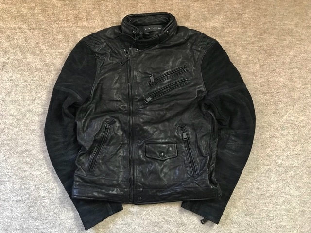     原文:定約50万円 ポロ ラルフローレン ブラックレーベル ベッカム 系 革ジャン ライダース イタリア製 モーターサイクル ジャケット POLO メンズ