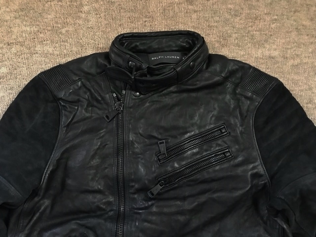     原文:定約50万円 ポロ ラルフローレン ブラックレーベル ベッカム 系 革ジャン ライダース イタリア製 モーターサイクル ジャケット POLO メンズ