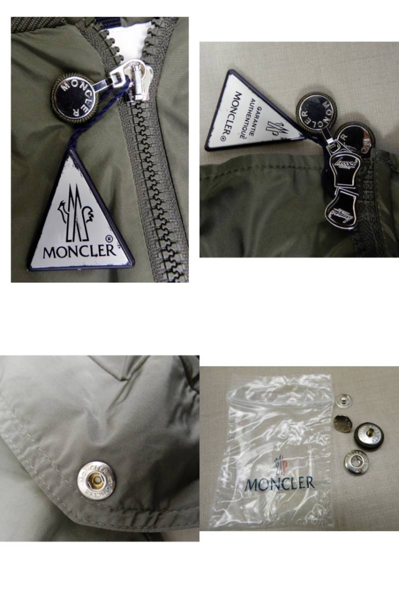 M539/モンクレール MONCLER ダウン ジャケット 1A53G-10-54AWA MIRAC カーキ/ サイズ4 ボンバー ペプラム プルオーバー グログランタグ_画像7