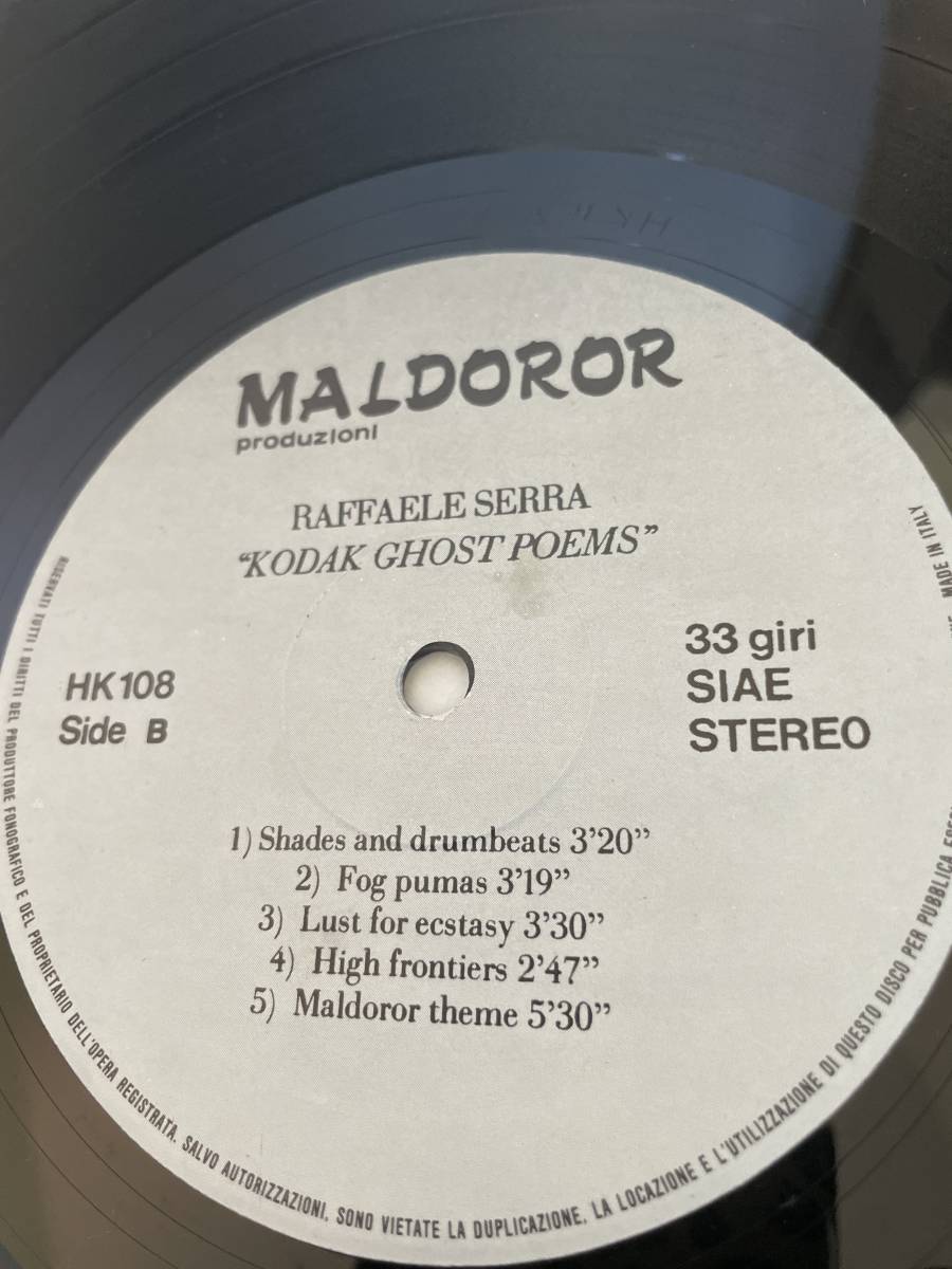 RAFFAELE SERRA / KODAK GHOST POEMS 1988 ITALY LP イタリアン ミニマル 電子音楽_画像4