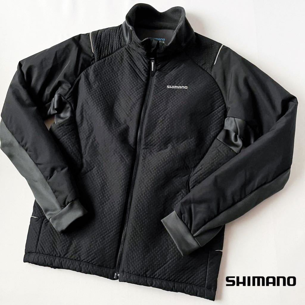 シマノ SHIMANO フルジップ インサレーテッド ウィンドブレーク ジャケット L ブラック グレー 防風 撥水 保温 ジャケット_画像2