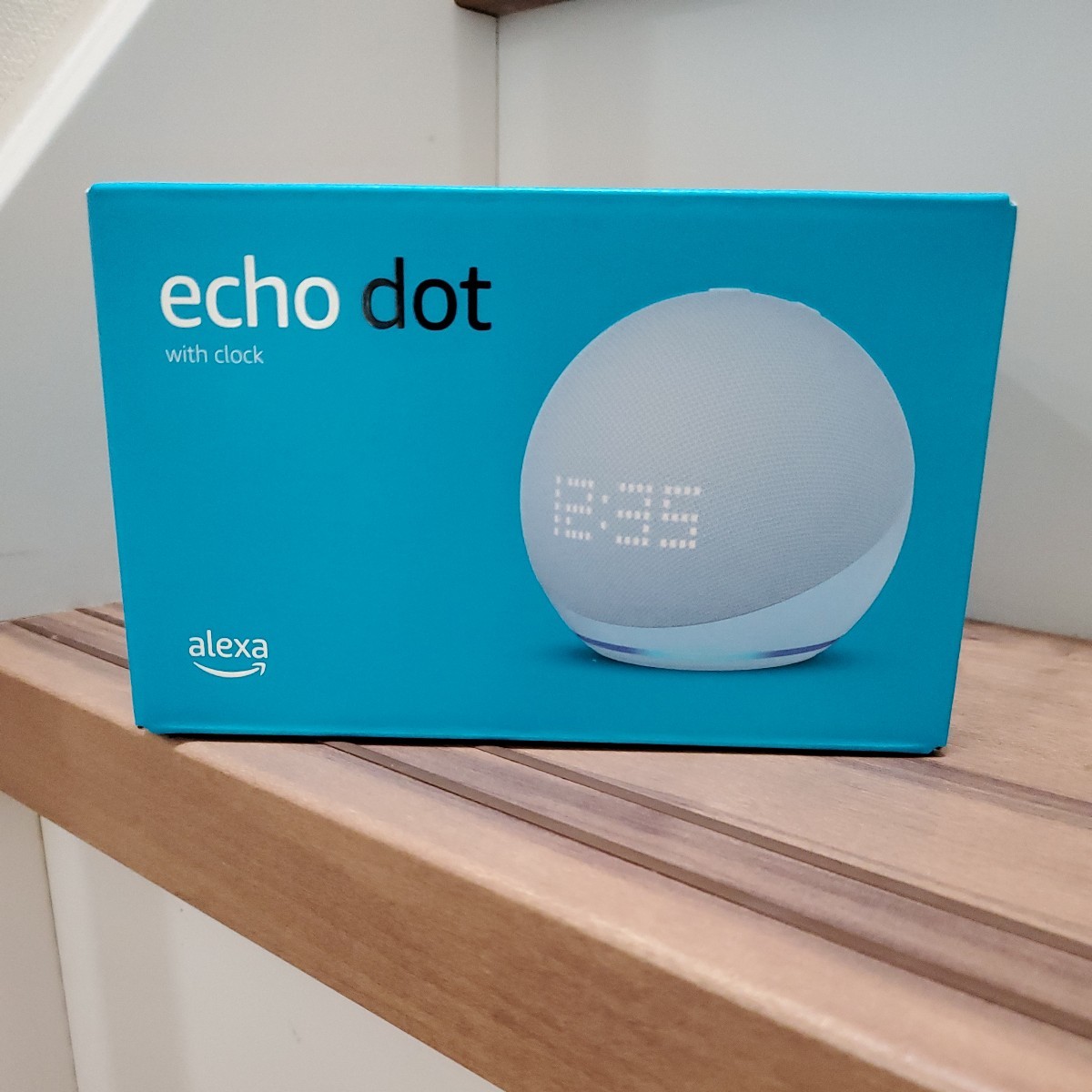 新品 Echo Dot with clock (エコードットウィズクロック) 第5世代 - 時計付きスマートスピーカー with Alexa　クラウドブルー_画像1
