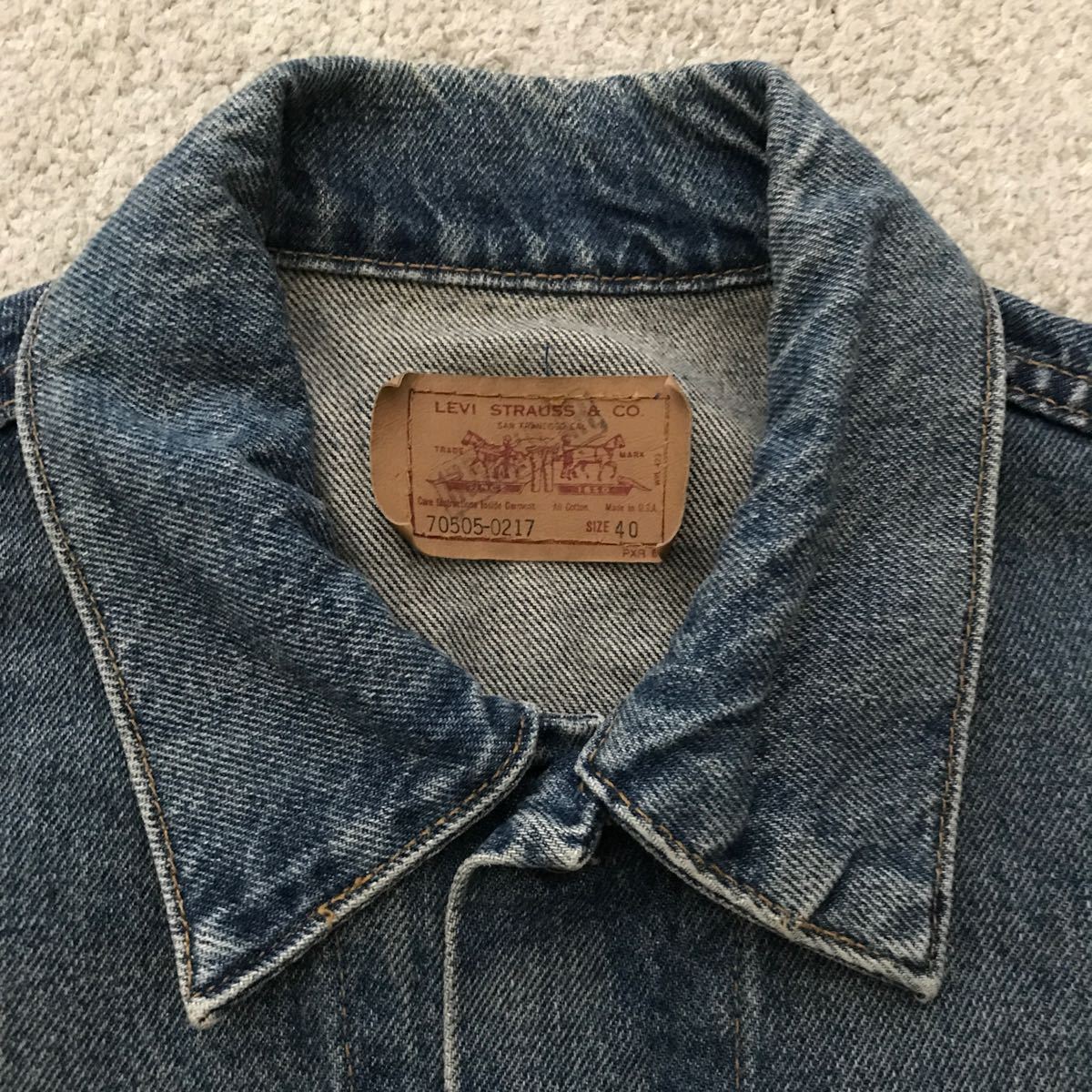 90s 95年 USA製 Levi's リーバイス 70505-0217 デニムジャケット 40 ビンテージ ジージャン 刻印715 米国製 Gジャン 90年代 70506_画像3