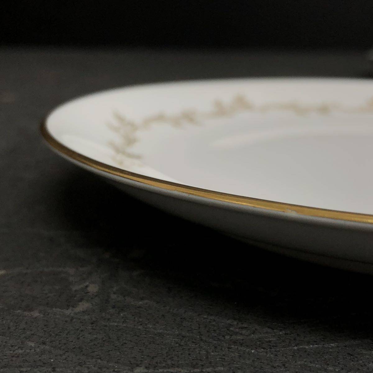 大倉陶園 5枚揃い OKURA プレート皿 白磁 金彩 丸皿 レトロ アンティーク ビンテージ 洋食器 デザート_画像5