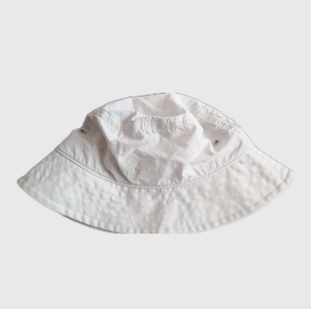 【関税込み】Y-3 オフホワイト 3-Stripes バケットハット Y-3 CLASSIC BUCKET HAT M オフホワイト ロゴ メッシュ ハット