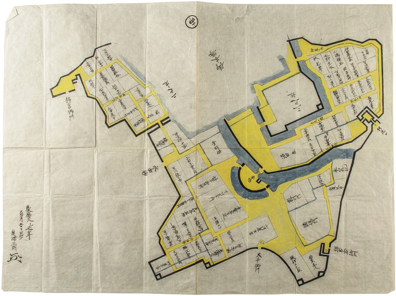 前橋城三ノ丸家臣屋敷割図 古書、古文書 前橋城三ノ丸家臣屋敷割図 古書、古文書