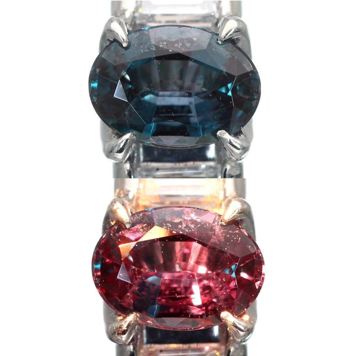  discoloration eminent fine quality Brazil production Pt900 alexandrite diamond ring 4.4g AX0.26ct D0.30ct super-beauty goods GIA judgement document *30B15