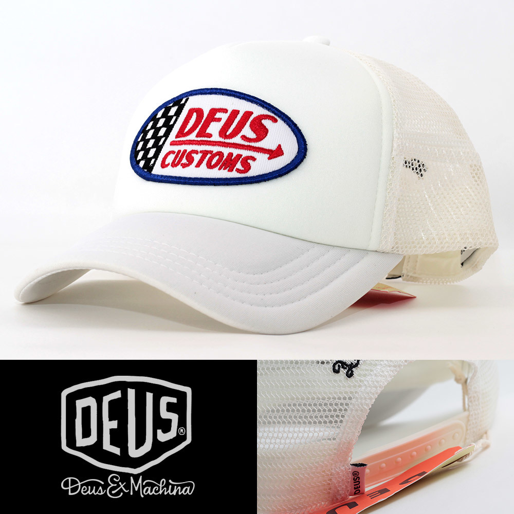 メッシュキャップ 帽子 メンズ デウス エクス マキナ Deus Ex Machina Flags Trucker ホワイト DMS227662-WHT ブランドロゴ