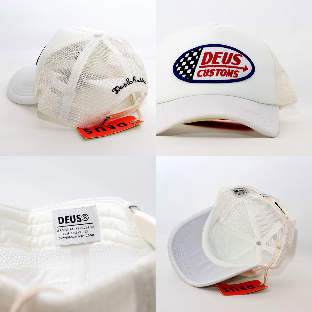 メッシュキャップ 帽子 メンズ デウス エクス マキナ Deus Ex Machina Flags Trucker ホワイト DMS227662-WHT ブランドロゴ