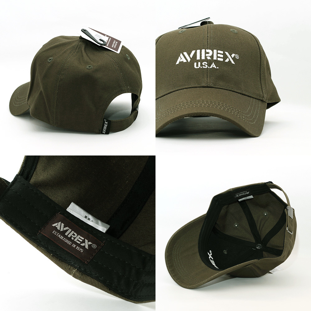 ローキャップ 帽子 メンズ AVIREX Twill Low Cap USA アヴィレックス カーキ 80057500-35 アビレックス ミリタリー アメリカの画像4