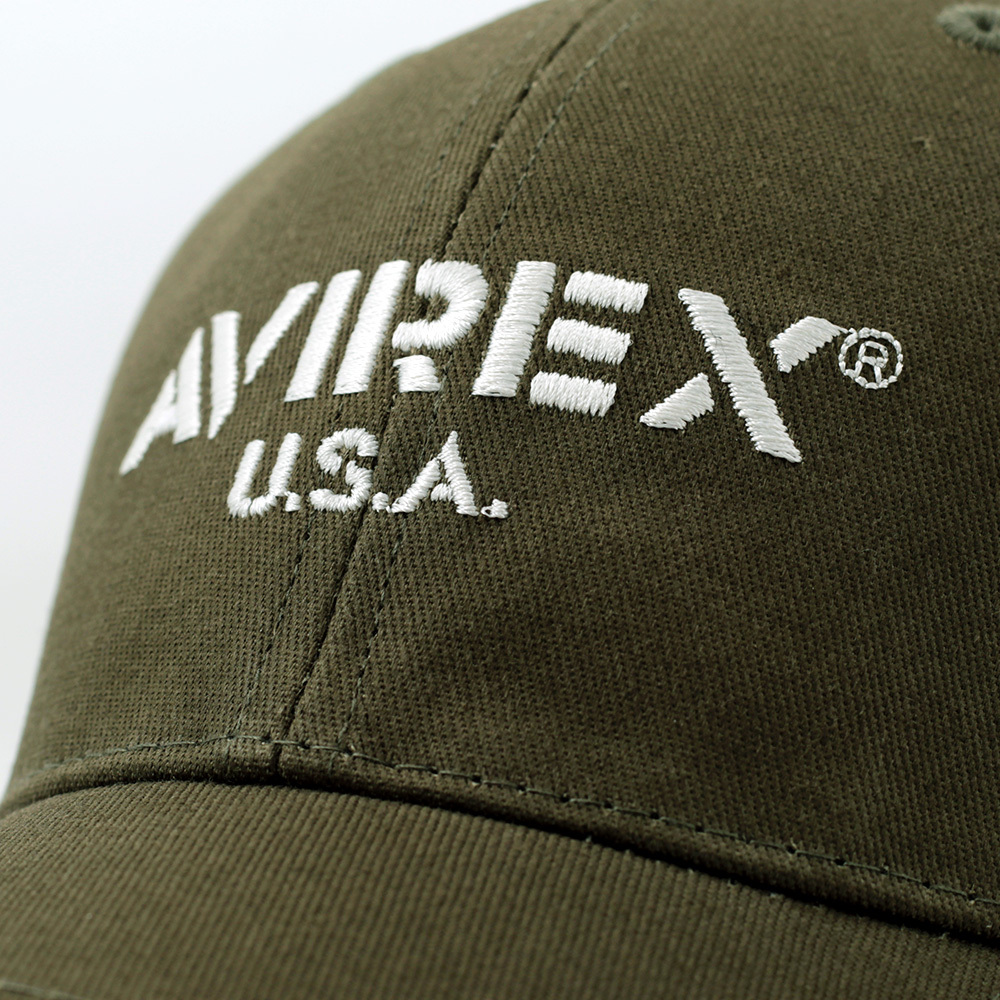 ローキャップ 帽子 メンズ AVIREX Twill Low Cap USA アヴィレックス カーキ 80057500-35 アビレックス ミリタリー アメリカ_100%Cotton