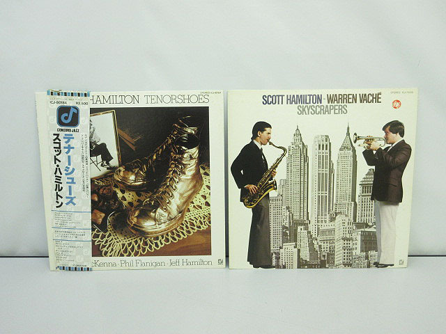 ★sz1322　スコット・ハミルトン　LP　2点セット　SCOTT HAMILTON - WARREN VACHE　SKYSCRAPERS　TENORSHOES　アルバムレコード★_画像1