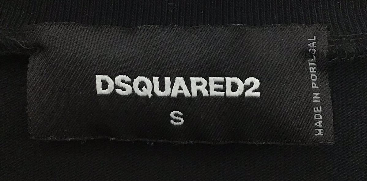 20231230【DSQUARED2】ディースクエアード SURF BOARD LS TEE 長袖Tシャツ S ブラック ロゴ s74gd1124