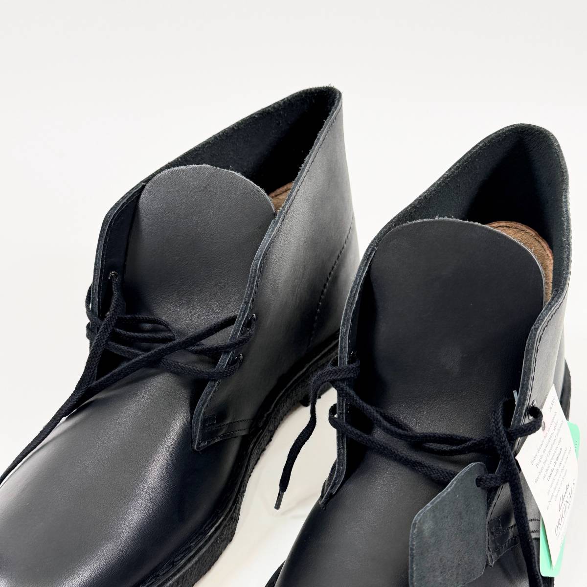 希少《Dead Stock / Black》 80s90s デッド【 CLARKS 英国製 黒 ブラック スムースレザー デザートブーツ 7.5 ビンテージ イングランド 】_画像5