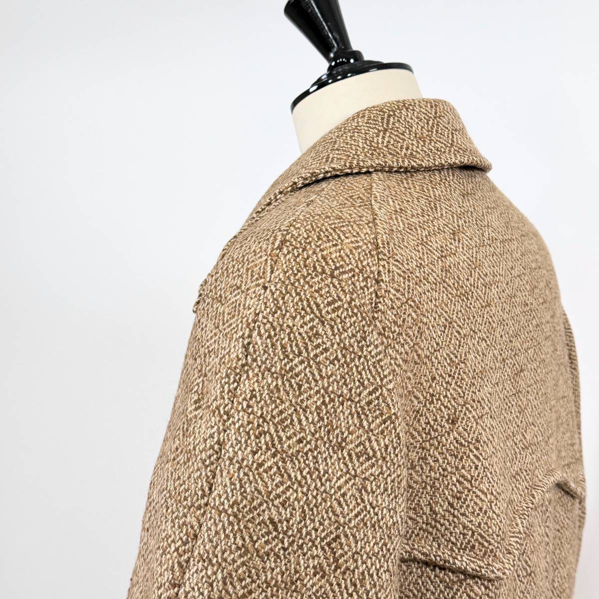  rare { Mint Condition / the first see / 40REG }60s 70s finest quality goods [ AQUASCUTUM Rich Field tweed bell tedo coat Canada made Vintage ]