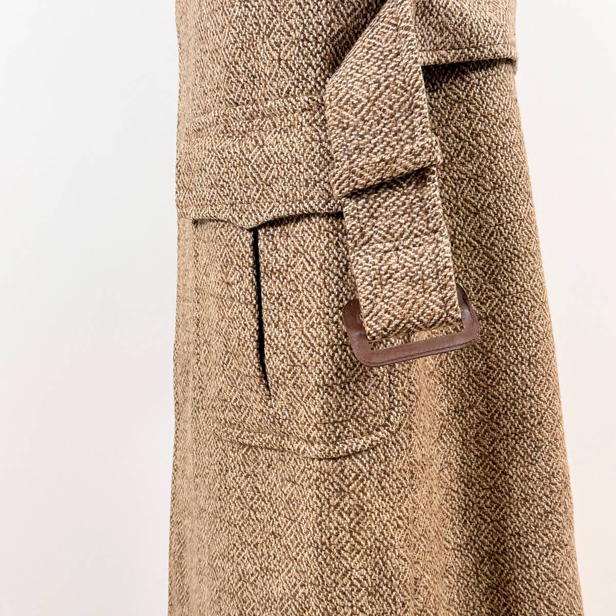  rare { Mint Condition / the first see / 40REG }60s 70s finest quality goods [ AQUASCUTUM Rich Field tweed bell tedo coat Canada made Vintage ]