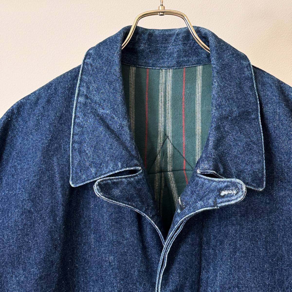  rare { Old Model / Aba House }80s beautiful goods [ Aba House Old Abahouse meat thickness Denim coat L-XL made in Japan Vintage ]