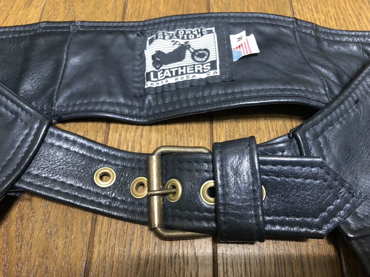 California Creations Leathers レザー チャップス サイズ M ブラック カリフォルニア クリエーション レザーズ 革パン ライダース 古着_画像6