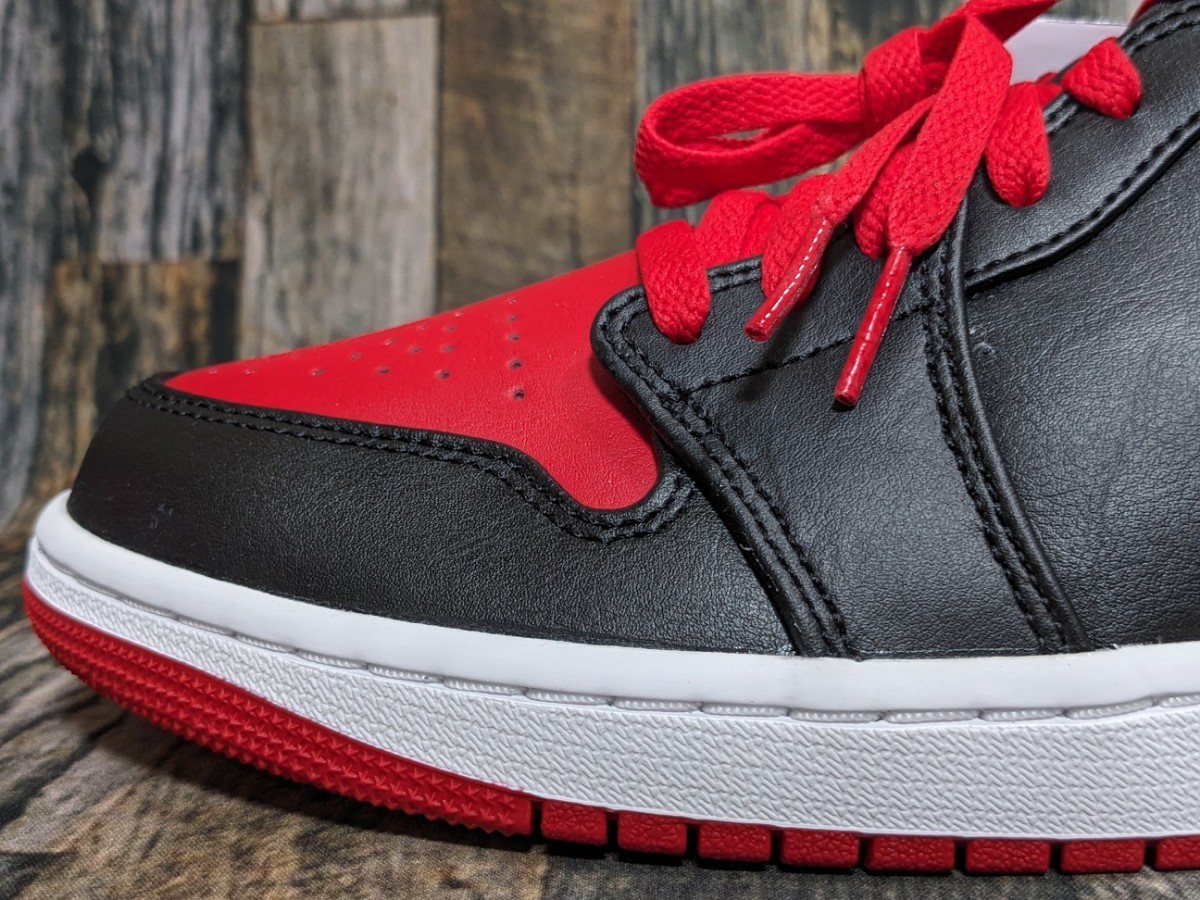 残少 28cm NIKE AIR JORDAN 1 MID -Bred Toe- 検 エア ジョーダン ミッド ブレッド トゥ ALTERNATE DQ8426-060 黒/赤 ブラック/レッド US10_画像4