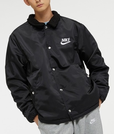 XL NIKE 厚手シェル/裏ボア コーチジャケット @2万円 検 リバーシブル フラワー バックプリント フリース シェルパ HAVE A DAY ブラック/黒_画像3