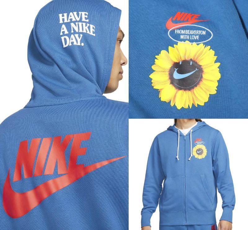  последний 2XL Nike весна тренировочный полный Zip f-ti осмотр пирог ru земля French Terry Parker Smile Have a day подсолнух sushuXXL