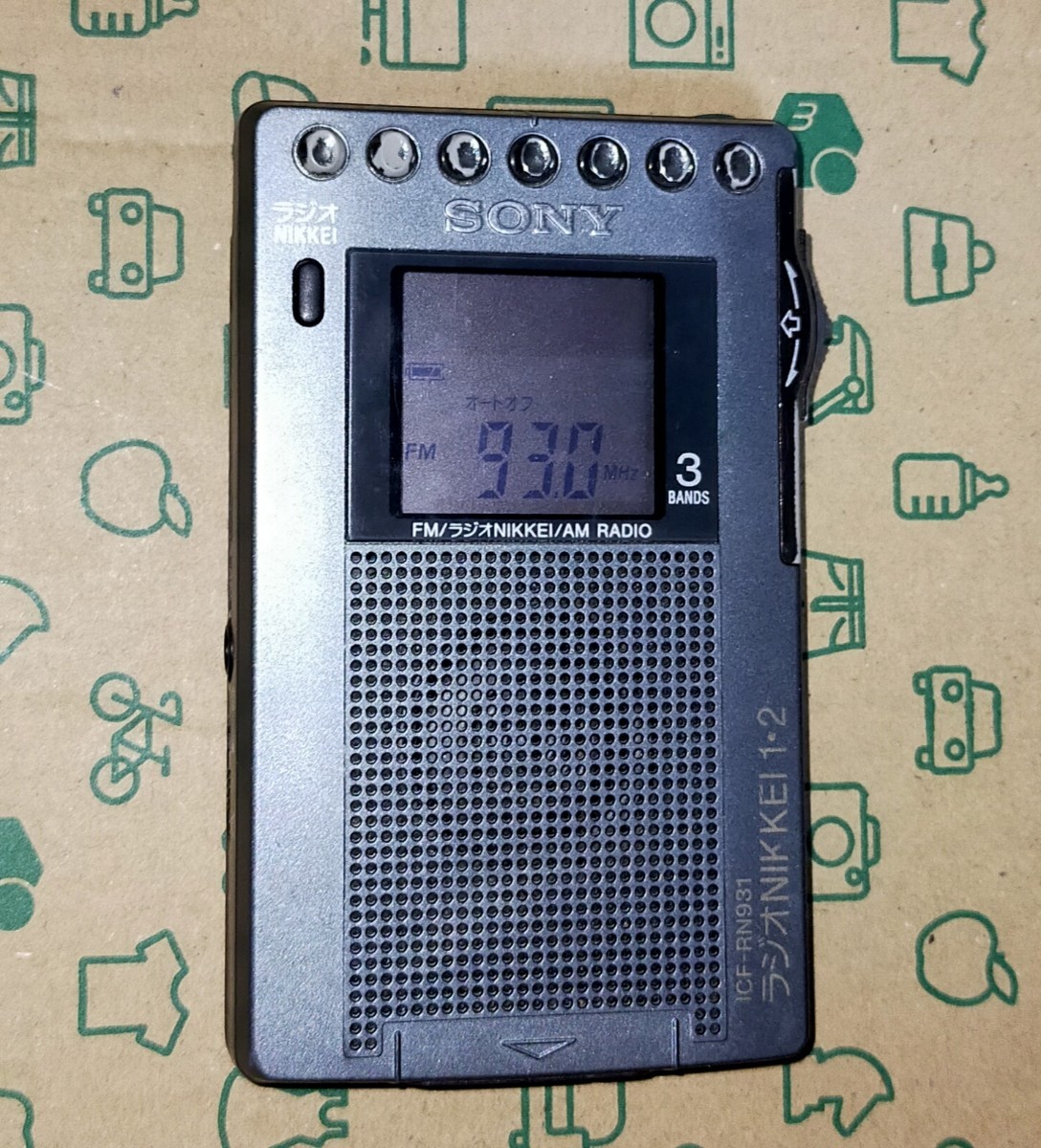 ICF-RN931 SONY 美品 受信確認済 AM FM ワイドFM ラジオNIKKEI ラジオたんぱ 通勤 出張 防災 名刺サイズ 195239 ICF-RN930 姉妹品_画像3