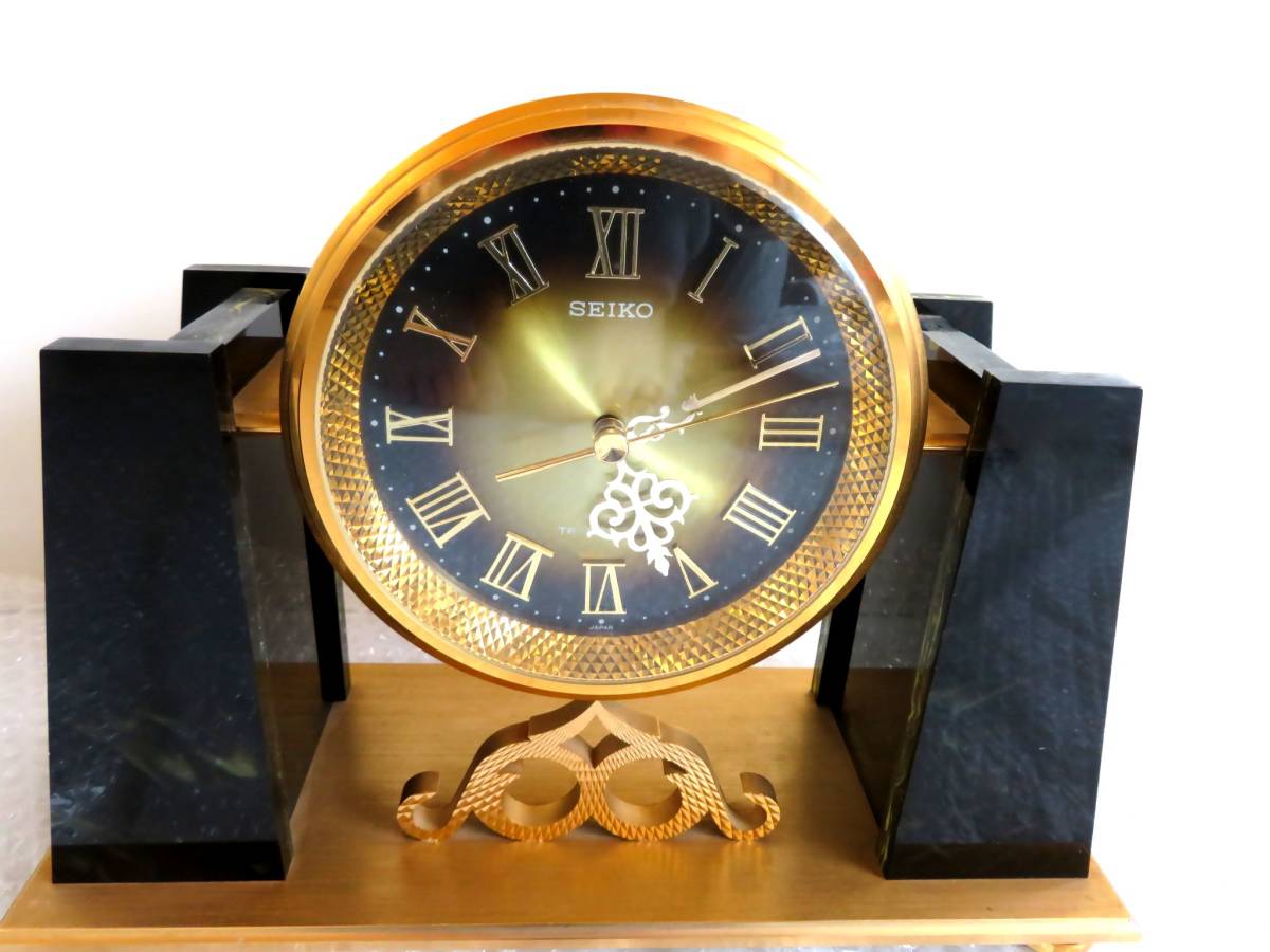 ●【ト宝】稼働品 SEIKO セイコー 置時計 TRANSISTOR RZ413 ゴールド系 金色 RA000ZZG42_画像1
