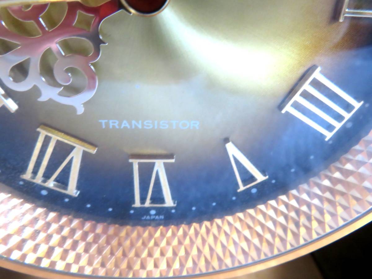 ●【ト宝】稼働品 SEIKO セイコー 置時計 TRANSISTOR RZ413 ゴールド系 金色 RA000ZZG42_画像3