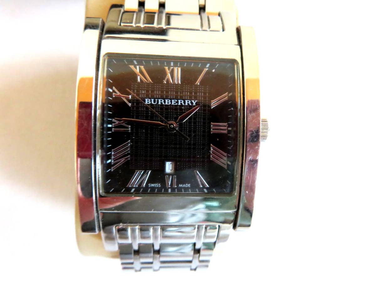 ○【ト足】BURBERRY バーバリー 腕時計 クオーツ 箱付き ブラック文字 