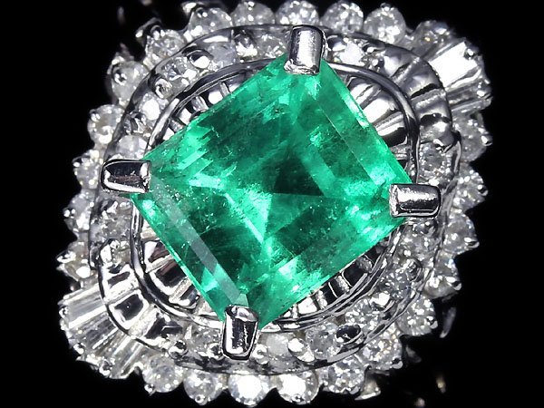 UL10040S【1円～】新品【RK宝石】≪Emerald≫ 美しい透明感!! 極上エメラルド 大粒1.82ct!! 極上ダイヤモンド Pt900 高級リング ダイヤ_画像1