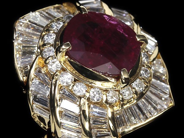 III10199T【1円～】新品【RK宝石】≪RUBY≫ 豪華絢爛 極上天然ルビー 大粒2.14ct 極上ダイヤモンド 総計1.75ct!! K18 超高級リング ダイヤ_画像3