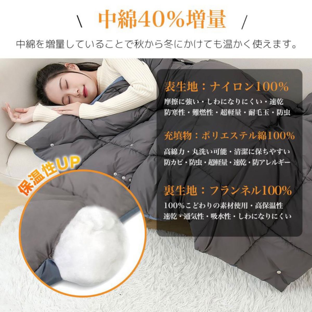 新品 電気毛布 着る毛布 ひざ掛け ブランケット 洗える 130×110