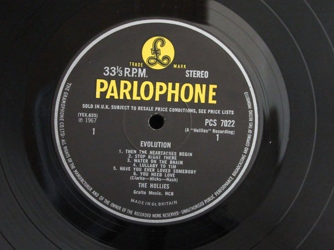 HOLLIES★Evolution UK Y/B Parlophone Stereo オリジナル_画像3
