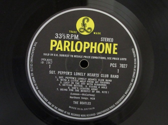 BEATLES★SGT. Pepper's Lonely Hearts Club Band UK Y/B Parlophone stereo オリジナル 1st Press_画像3