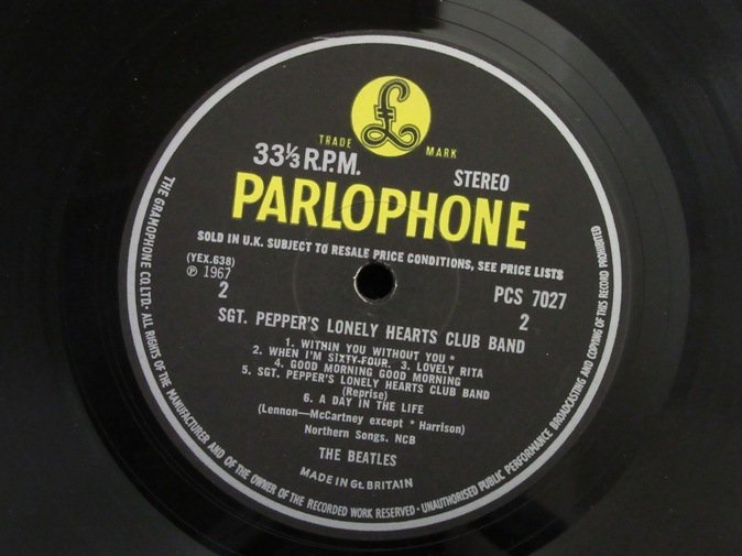 BEATLES★SGT. Pepper's Lonely Hearts Club Band UK Y/B Parlophone stereo オリジナル 1st Press_画像4