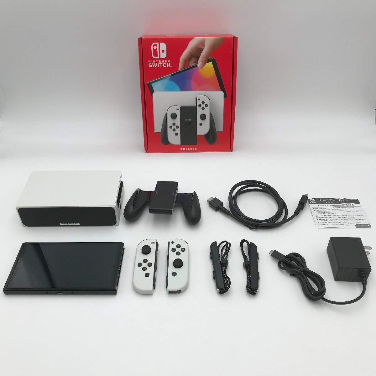 FUR【中古】ダメージ有 任天堂 Nintendo Switch(有機ELモデル) Joy-Con(L)/(R) ホワイト 動作確認済み【034-231202-KO-02-FUR】_画像1