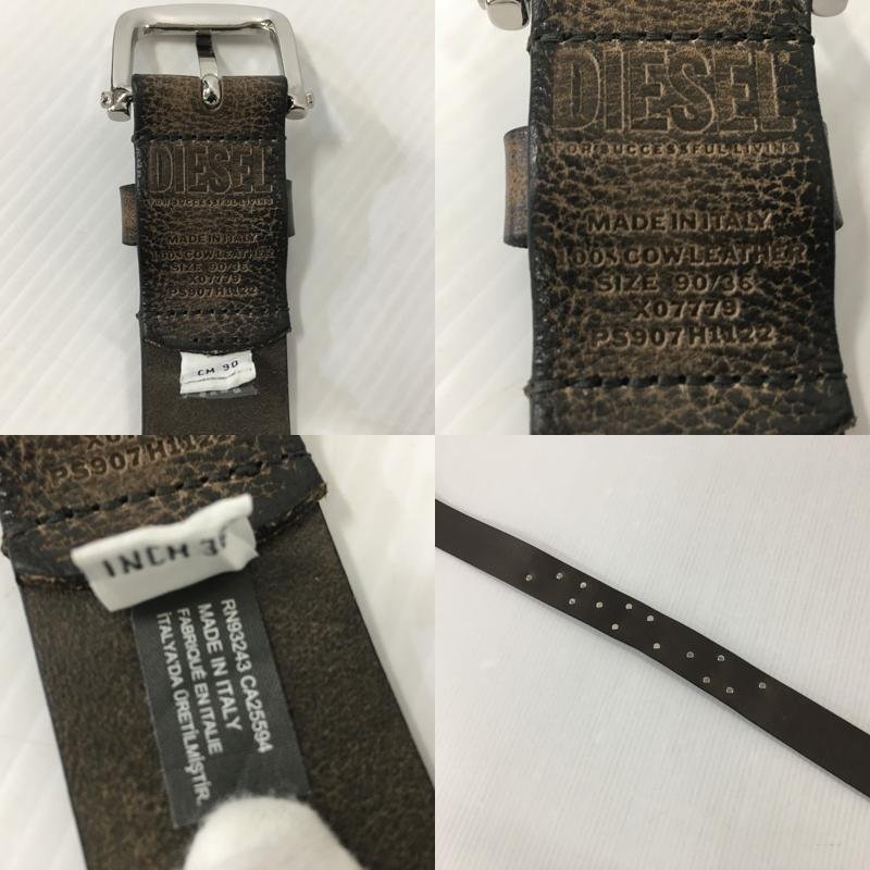 TEI【中古品】 DIESEL ディーゼル USED加工 バックルレザーベルト 〈205-231210-MK-14-TEI〉_画像9