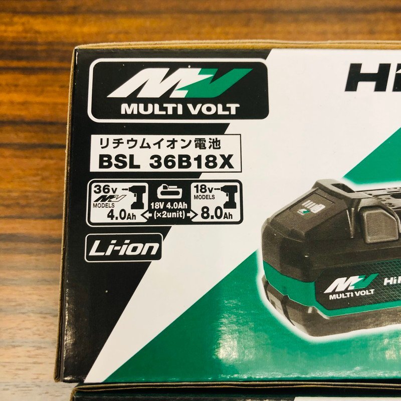 ICH【未使用品】 未開封品 HiKOKI ハイコーキ MULTI VOLT バッテリー リチウムイオン電池 BSL36B18X 2個セット 〈102-231214-aa4-ICH〉_画像2