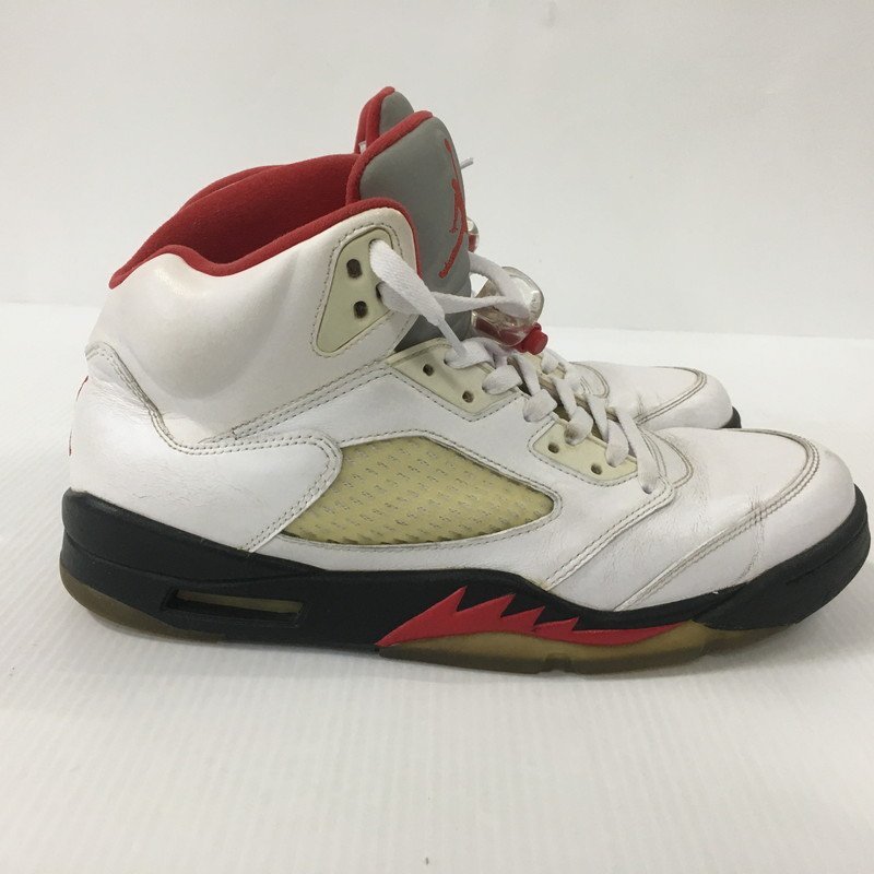 TEI [ present condition delivery goods ] NIKE 136027-100 AIR JORDAN 5 RETRO FIRE RED white 28.5cm Nike (160-231225-MK-5-TEI)