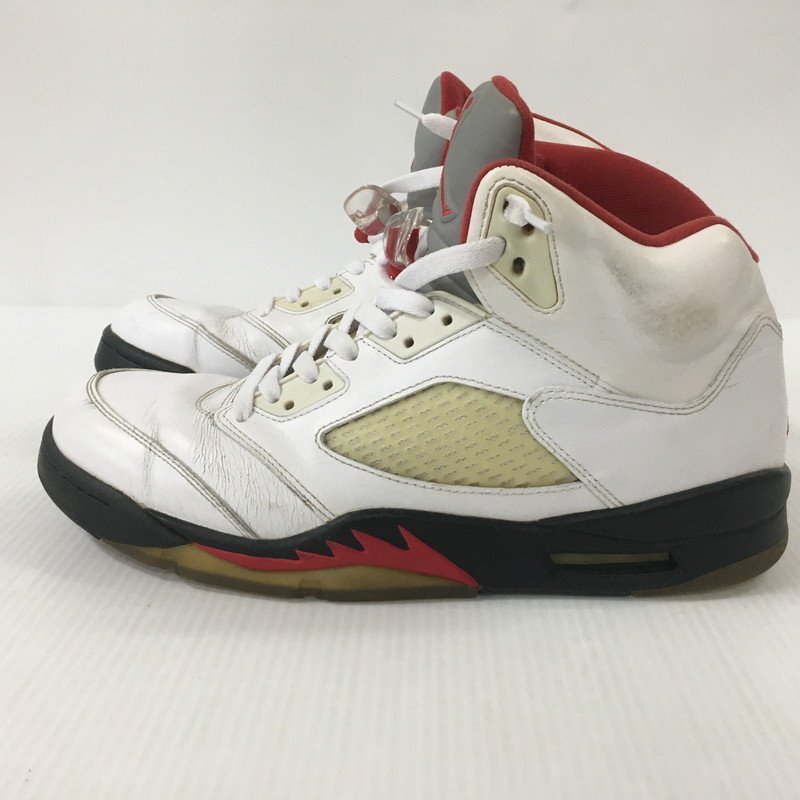 TEI [ present condition delivery goods ] NIKE 136027-100 AIR JORDAN 5 RETRO FIRE RED white 28.5cm Nike (160-231225-MK-5-TEI)